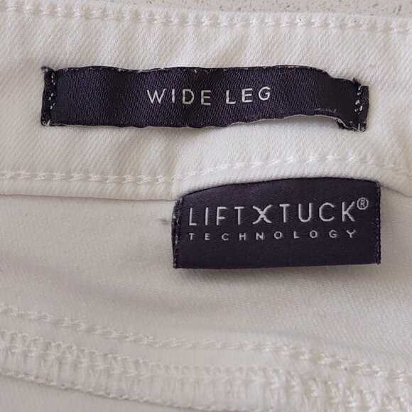 NYDJ LiftXTuck Technology White Wide-Leg Ankle Denim Jeans -Women's Size 14 - Picture 10 of 14